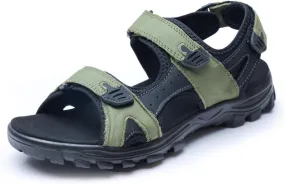 Harssidanzar Mens Leather Sport Sandals Hiking Outdoor Mens Sandals for Summer with Open Toe Adjustable Straps SM260US