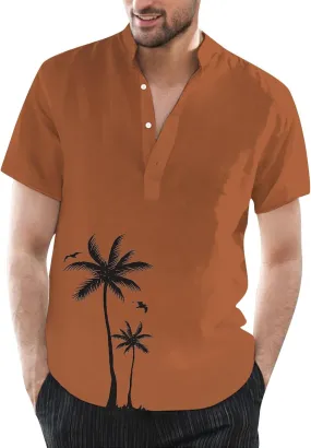 Hawaiian Shirt for Men Summer Button Short Sleeve Tropical Aloha Shirts Lightweight Drying Beach Wedding Henley Shirts