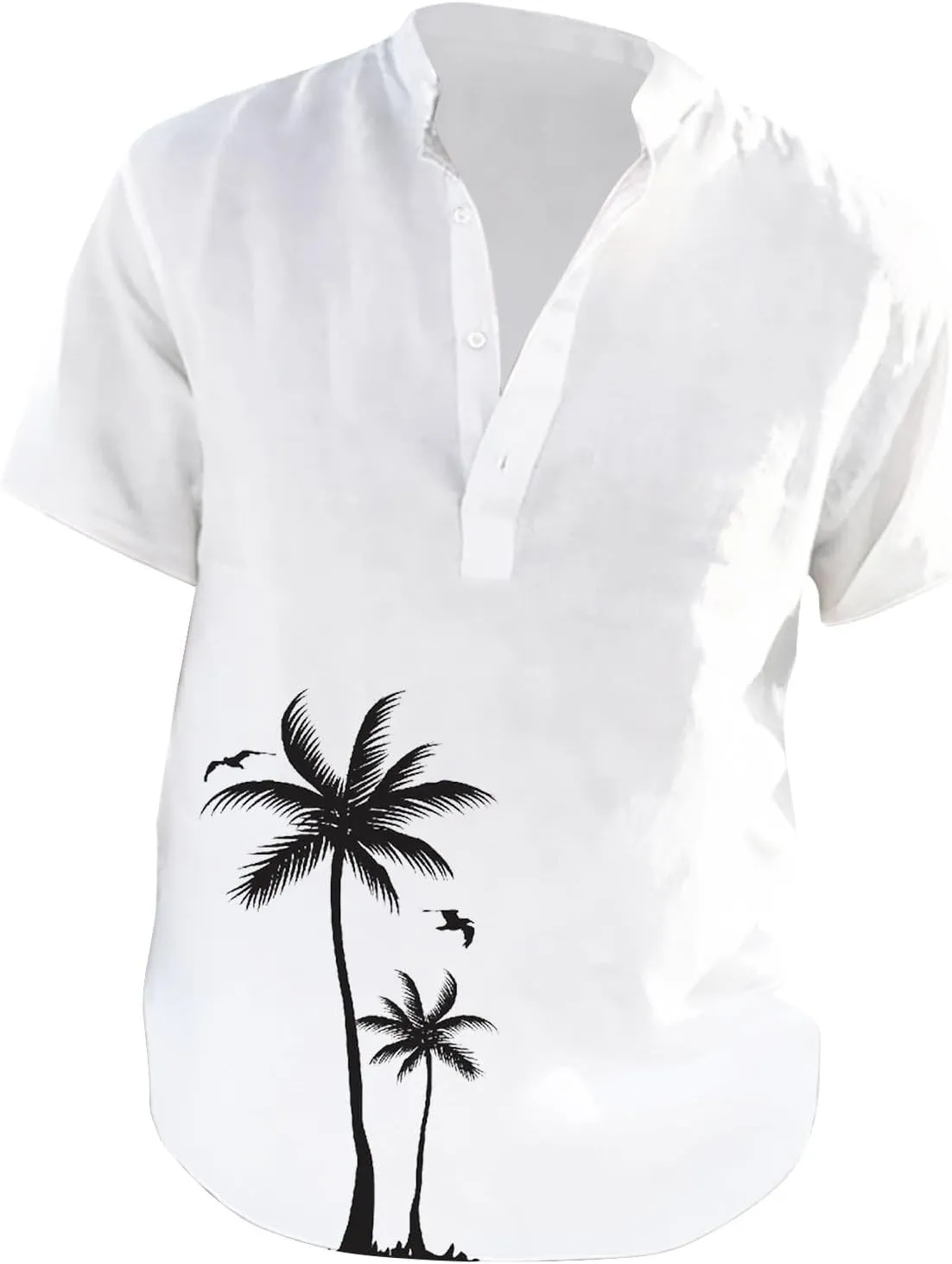 Hawaiian Shirt for Men Summer Button Short Sleeve Tropical Aloha Shirts Lightweight Drying Beach Wedding Henley Shirts