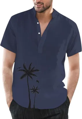 Hawaiian Shirt for Men Summer Button Short Sleeve Tropical Aloha Shirts Lightweight Drying Beach Wedding Henley Shirts