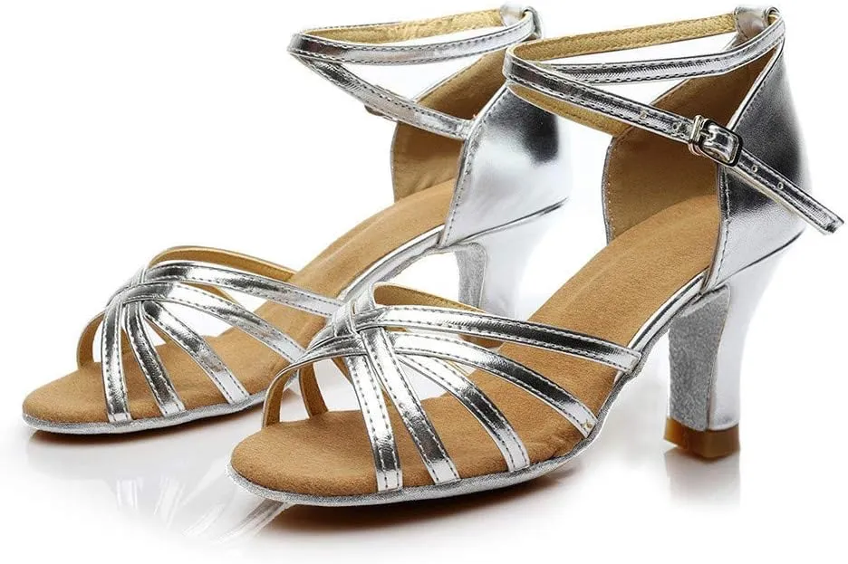 Heeled Sandals for Women Women's Open Toe Heeled Sandals Silver Heels Womens Chunk Low Heel Pump Sandal