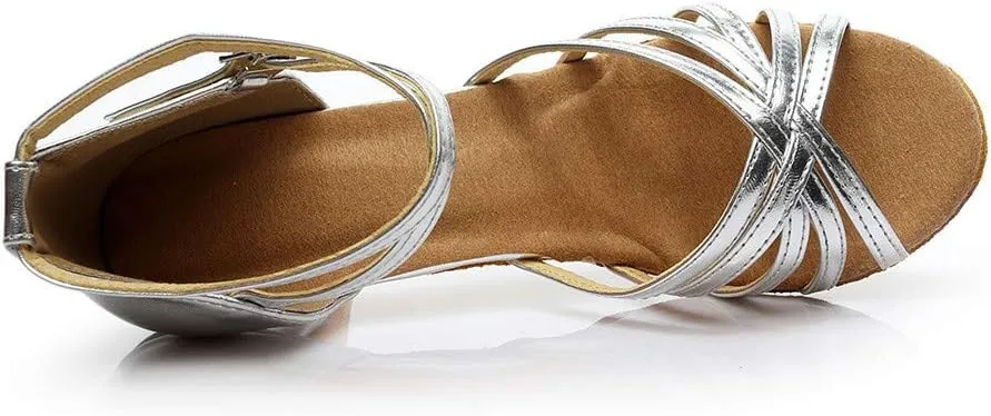 Heeled Sandals for Women Women's Open Toe Heeled Sandals Silver Heels Womens Chunk Low Heel Pump Sandal