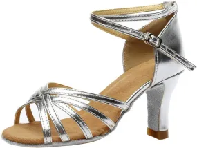Heeled Sandals for Women Women's Open Toe Heeled Sandals Silver Heels Womens Chunk Low Heel Pump Sandal
