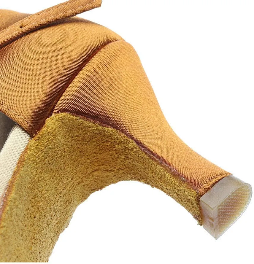 Heels for Women Dressy Gold Shoes for Women Dressy Sexy Heels for Women Women's Chunk High Heel Pump Sandals