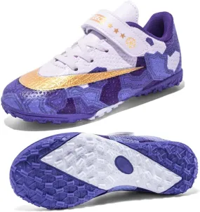HESBITEUL Kids Turf Soccer Shoes Boys Girls Football Shoes Athletic Outdoor Indoor Sports Shoes Youth School