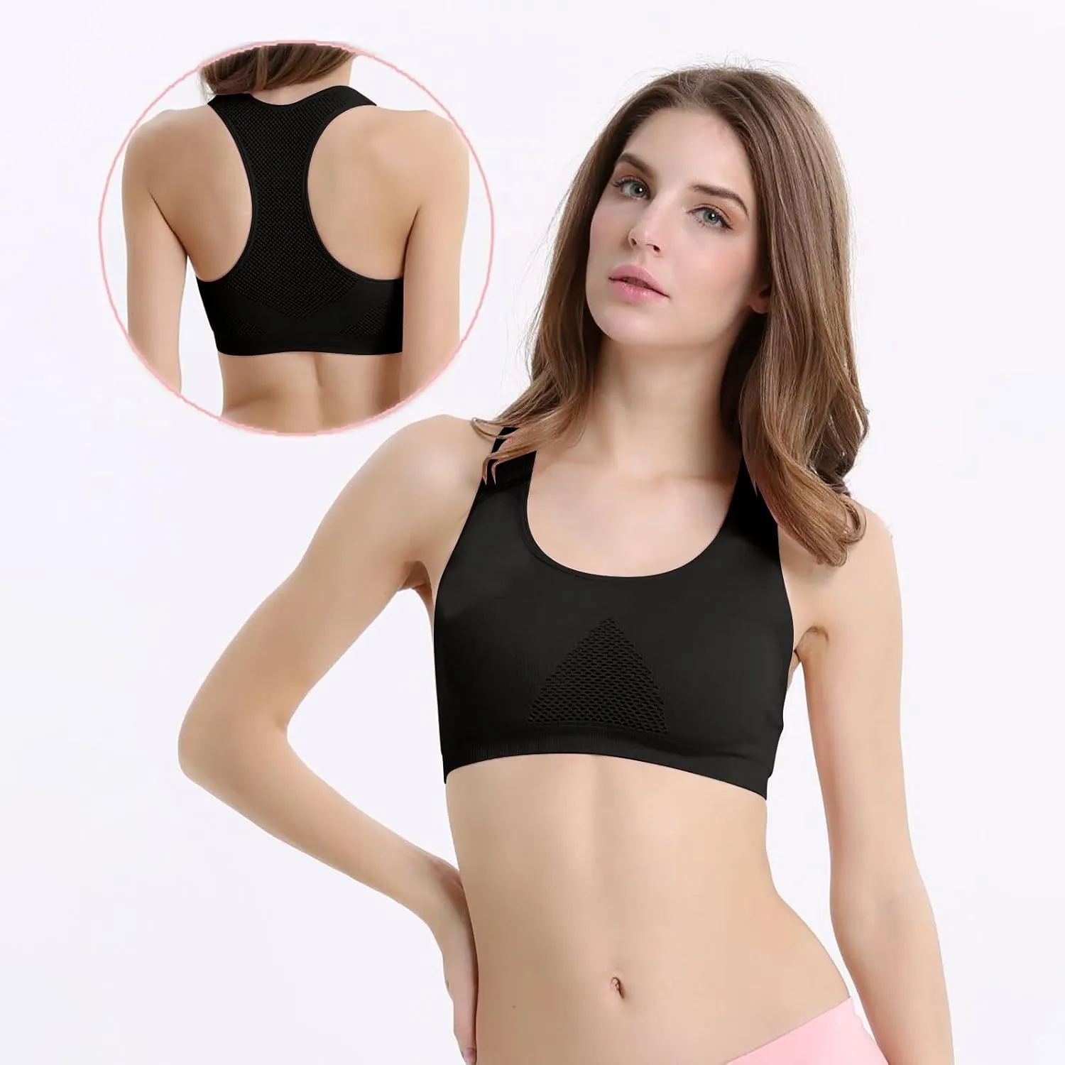 High Impact Sports Bras for Women High Support Push up Sports Bra Racerback Sports Bras Workout Bra Running Bra