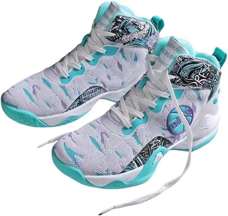 High Top Basketball Shoes for Men, Non-Slip Breathable Basketball Training Sneakers, Fashion Athletic Running Shoes