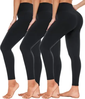 High Waisted Leggings for Women-Womens Black Seamless Workout Leggings Running Tummy Control Yoga Pants