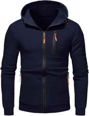 Hoodies for Men Full Zip Lightweight Sweatshirt Winter Fashion Hooded Casual Sports Tops with Pockets