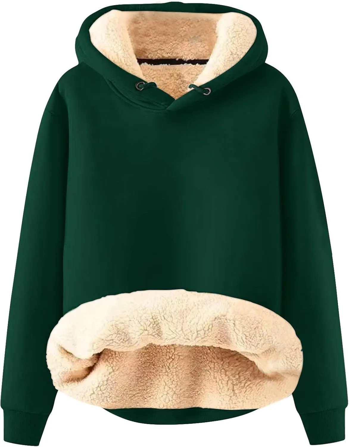 Hoodies for Men Long Sleeve Drawstring Hoodies Soild Hooded Shirt Winter Thick Pullover Basic Hoodie Kangaroo Pocket