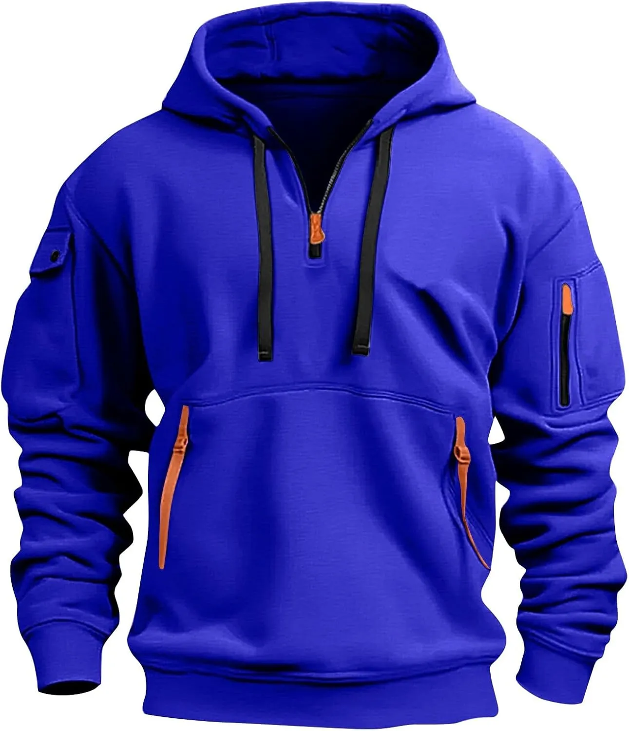 Hoodies Sweatshirts for Men Long Sleeve 1/4 Zip Fashion Pocket Drawstring Hoodies Casual Hoodie Sweatshirt