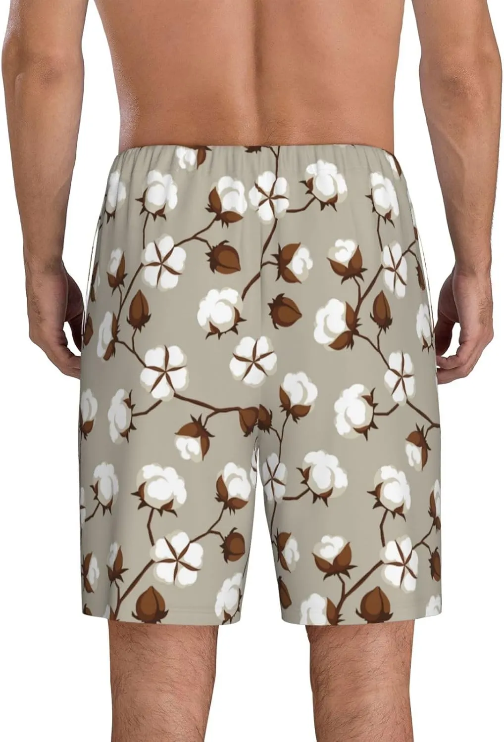 HooYiiok Mens Pajama Pants - Comfy Sleep Shorts Mens Pajama Shorts, Mens Lounge Shorts Pj Pants Cotton Tree