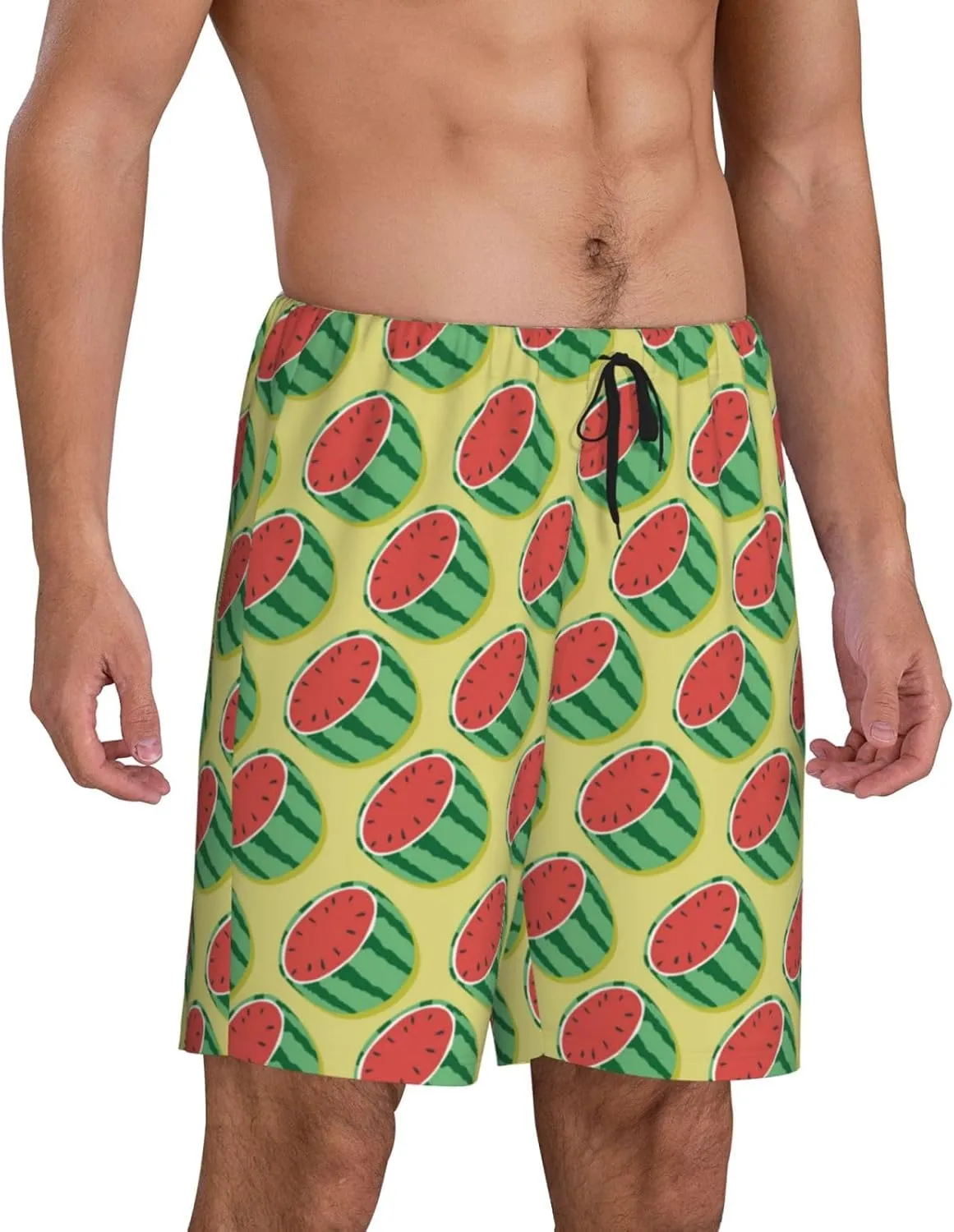 HooYiiok Mens Pajama Pants - Comfy Sleep Shorts Mens Pajama Shorts, Mens Lounge Shorts Pj Pants Summer Watermelon