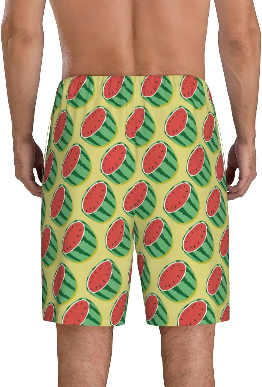 HooYiiok Mens Pajama Pants - Comfy Sleep Shorts Mens Pajama Shorts, Mens Lounge Shorts Pj Pants Summer Watermelon