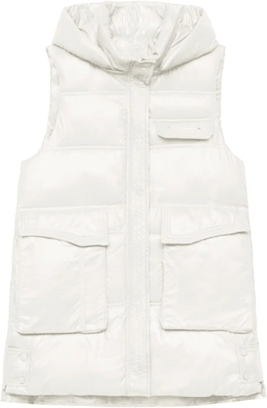 Hot Down Womens Vest Women Quilted Sleeveless Jacket Vest Hooded Thick Long Coat Winter Warm Womens Winter Jacket