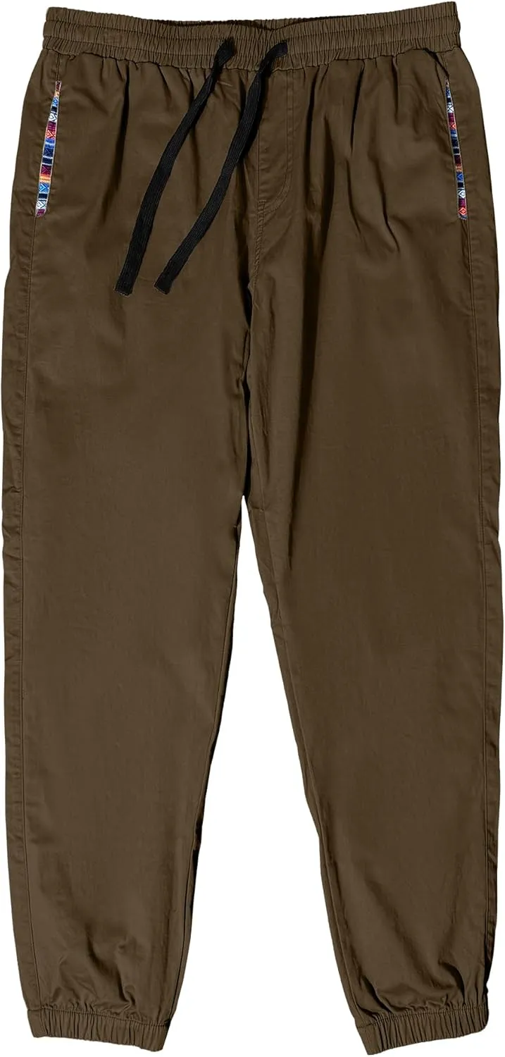 HOTake Mens Joggers Pants Elastic Waistband Khaki Pants Mens Drawstring Casual Pants with Signature Pockets