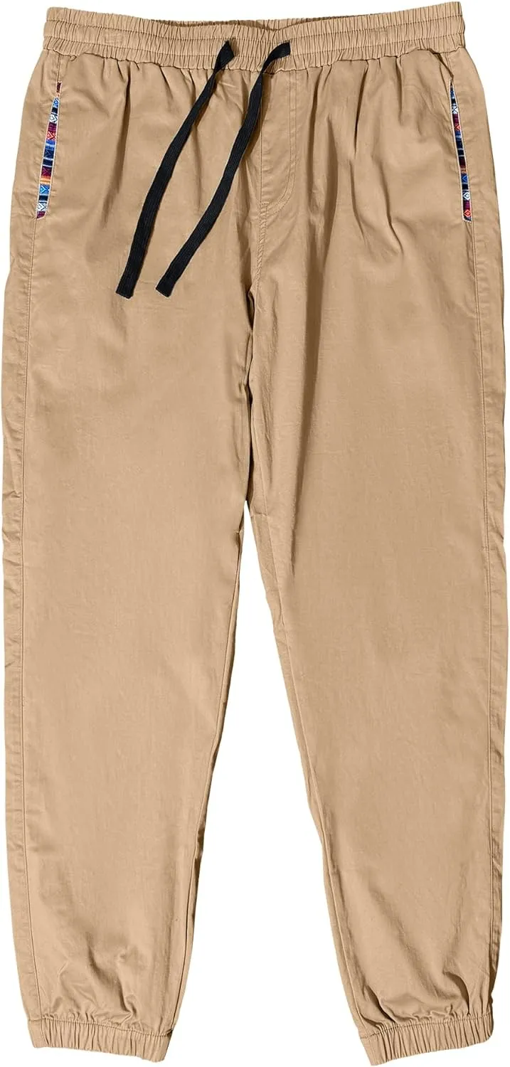 HOTake Mens Joggers Pants Elastic Waistband Khaki Pants Mens Drawstring Casual Pants with Signature Pockets