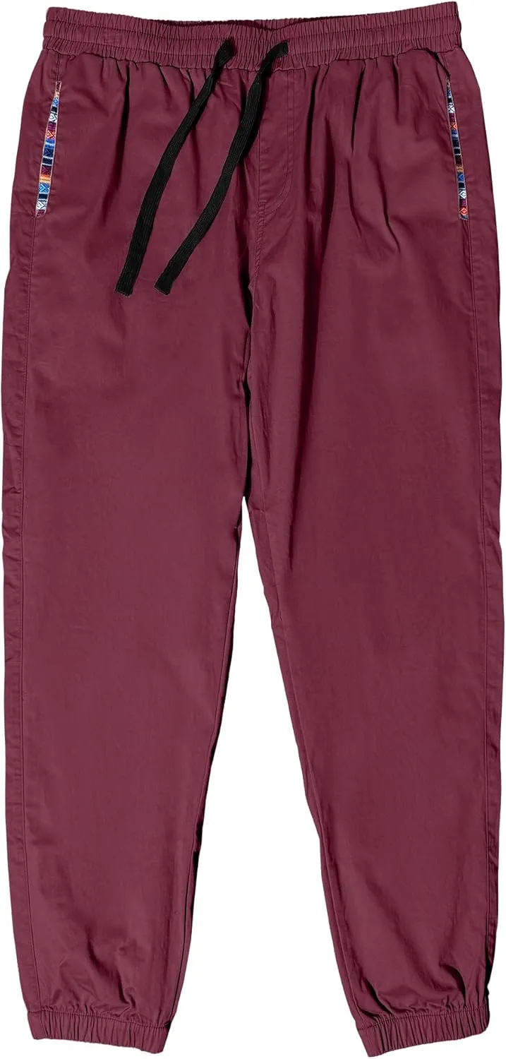 HOTake Mens Joggers Pants Elastic Waistband Khaki Pants Mens Drawstring Casual Pants with Signature Pockets