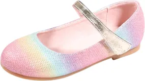 Infant Baby Girls Mary Jane Flats Bow Non-slip Slip-On Mary Jane Flats Baptism Dresses Shoes Sequins Crib Shoes