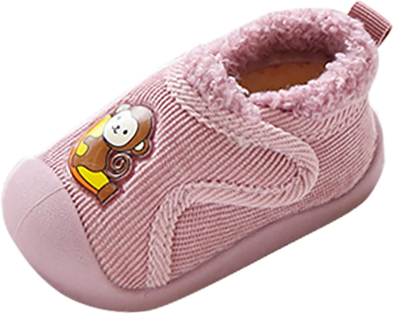 Infant Girls Boys artoon Cotton Cloth Plush Shoes Soft Flat Bottom Lightweight Slip On Warm Sport Shoes for Baby Shoes