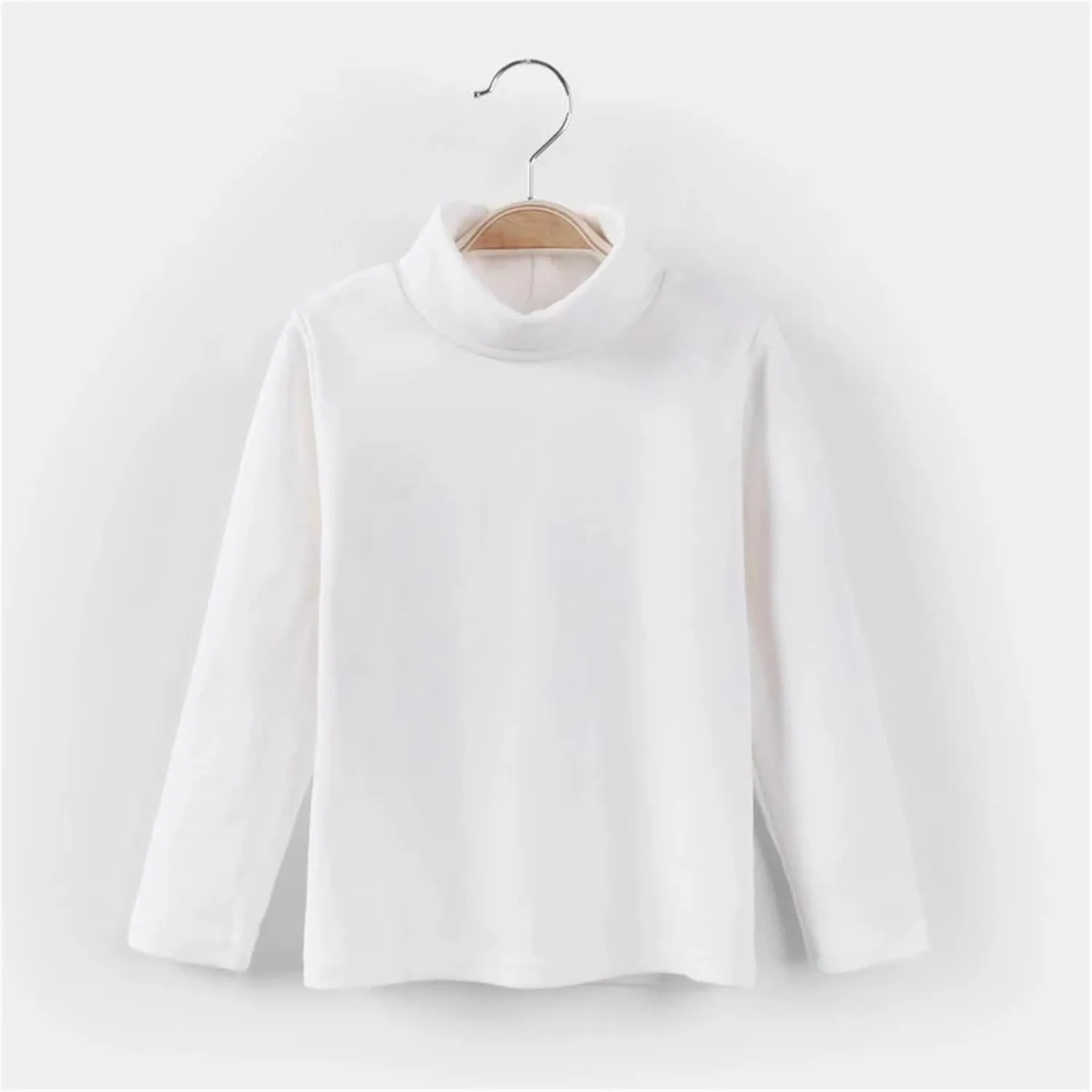 Infant Long Sleeve Turtleneck Tee Kids Shirts High Collar Tops Unisex Girls Boys Pullover Casual Shirts