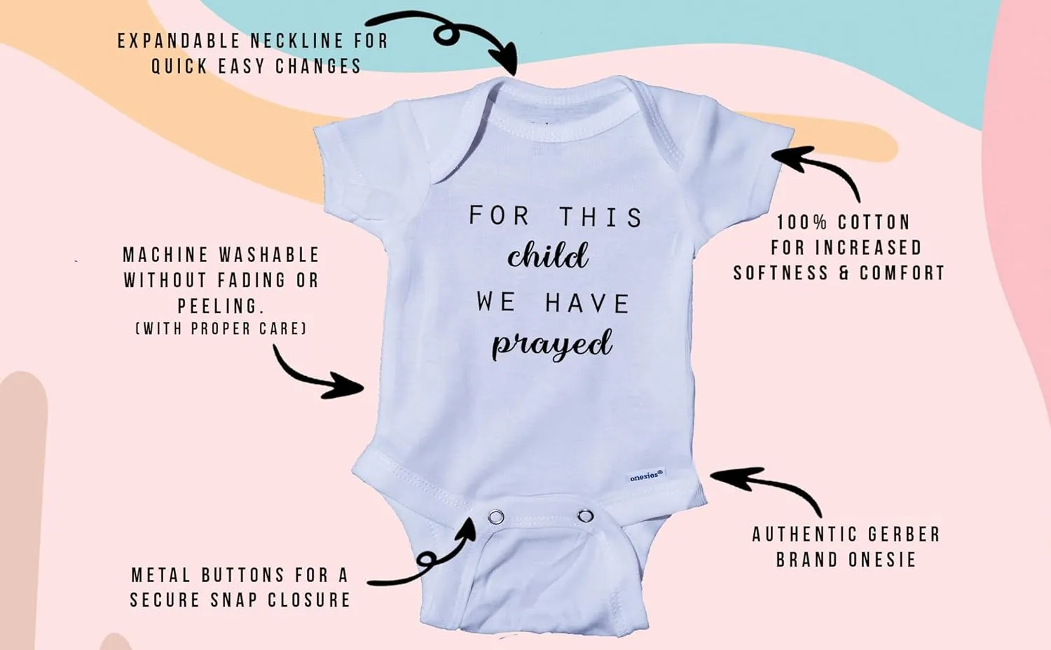Ink Trendz For This Child We Have Prayed Pregnancy Reveal Announcement Baby Onesie Bodysuit Miracle Precious Baby Onesie