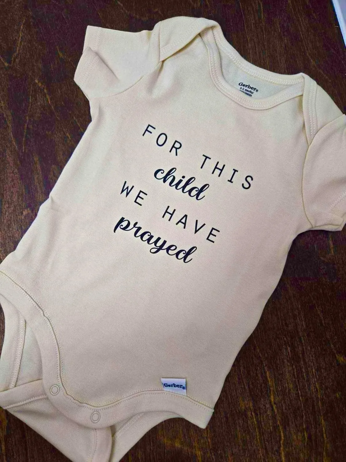 Ink Trendz For This Child We Have Prayed Pregnancy Reveal Announcement Baby Onesie Bodysuit Miracle Precious Baby Onesie