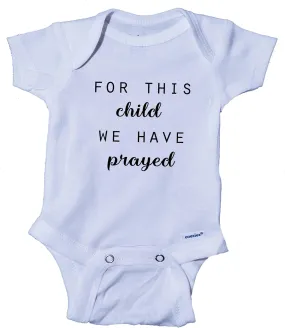Ink Trendz For This Child We Have Prayed Pregnancy Reveal Announcement Baby Onesie Bodysuit Miracle Precious Baby Onesie