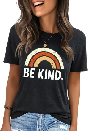 IRISGOD Womens Graphic Tees Casual Summer Short Sleeve Vintage T Shirts Tops