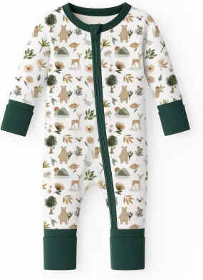 ITSY BITSY BOUTIQUE Viscose Bamboo Baby Pajamas - Boys and Girls Footie Sleeper Convertible 2-Way Zipper Sleeper