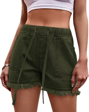 Jean Shorts Womens High Waisted Ripped Denim Shorts