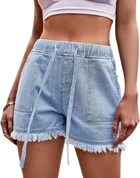 Jean Shorts Womens High Waisted Ripped Denim Shorts