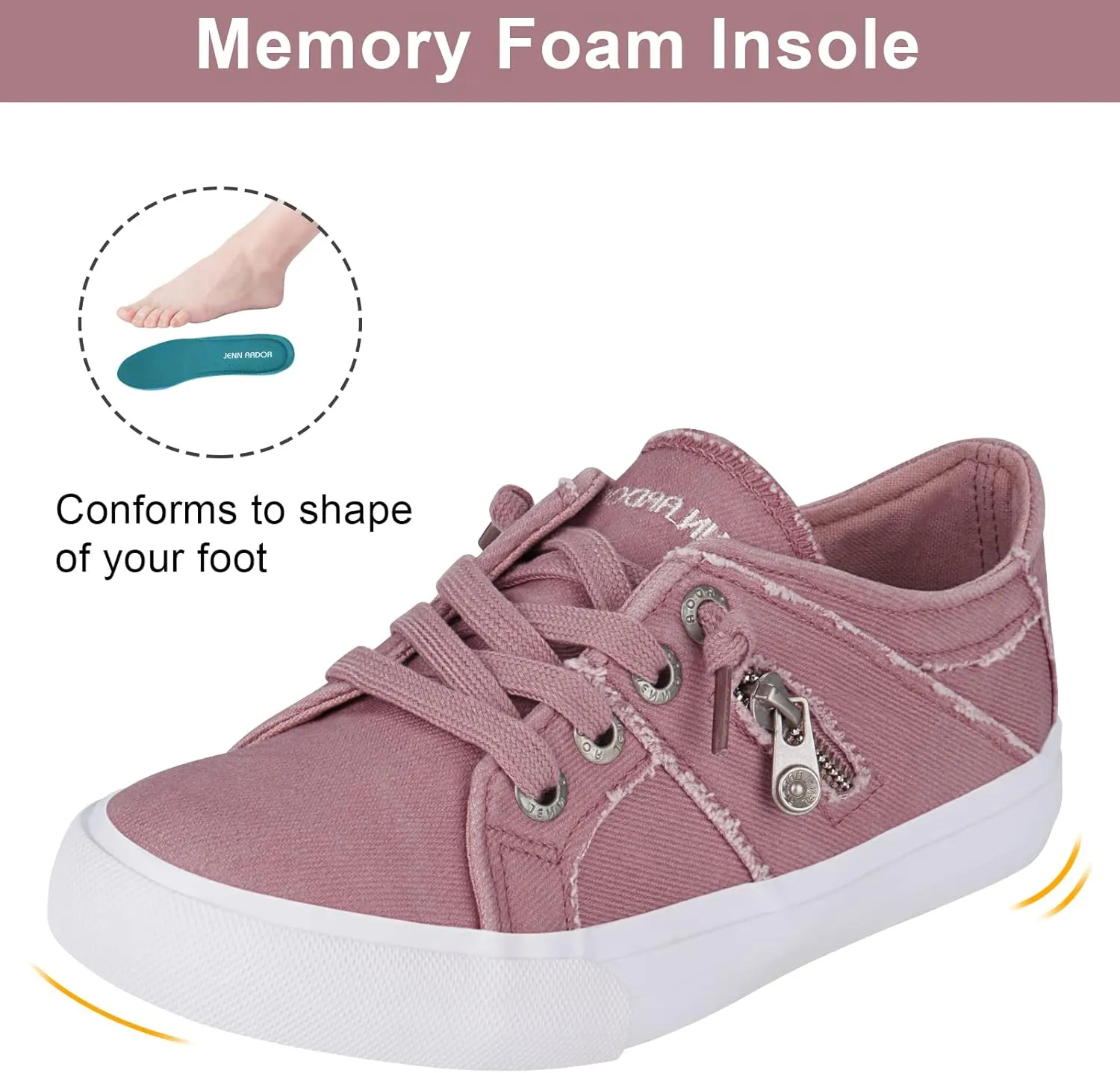 JENN ARDOR Womens Fashion Sneakers Slip On Shoes Women Sneakers Canvas Shoes Womens Tennis Comfortable Walking Flats for Womens Casual Shoes