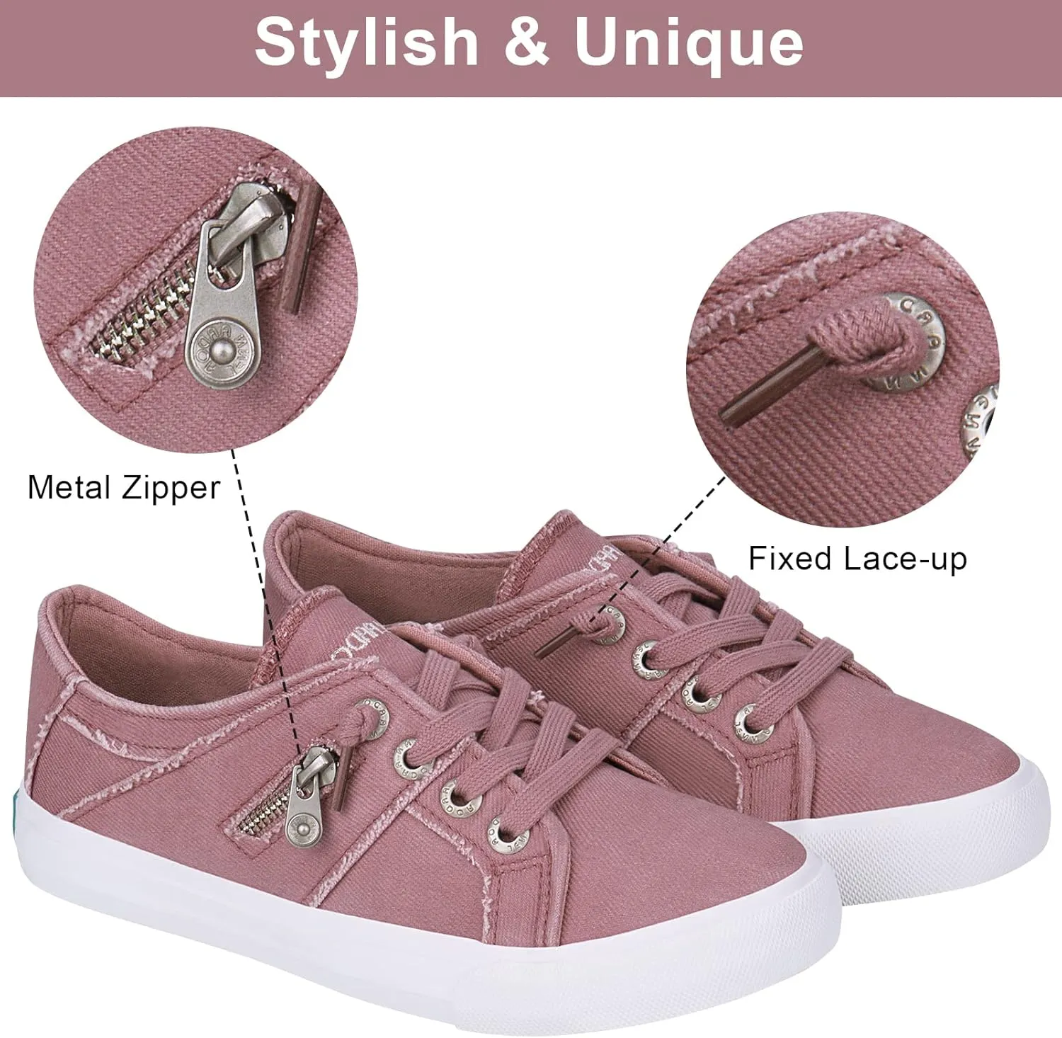 JENN ARDOR Womens Fashion Sneakers Slip On Shoes Women Sneakers Canvas Shoes Womens Tennis Comfortable Walking Flats for Womens Casual Shoes