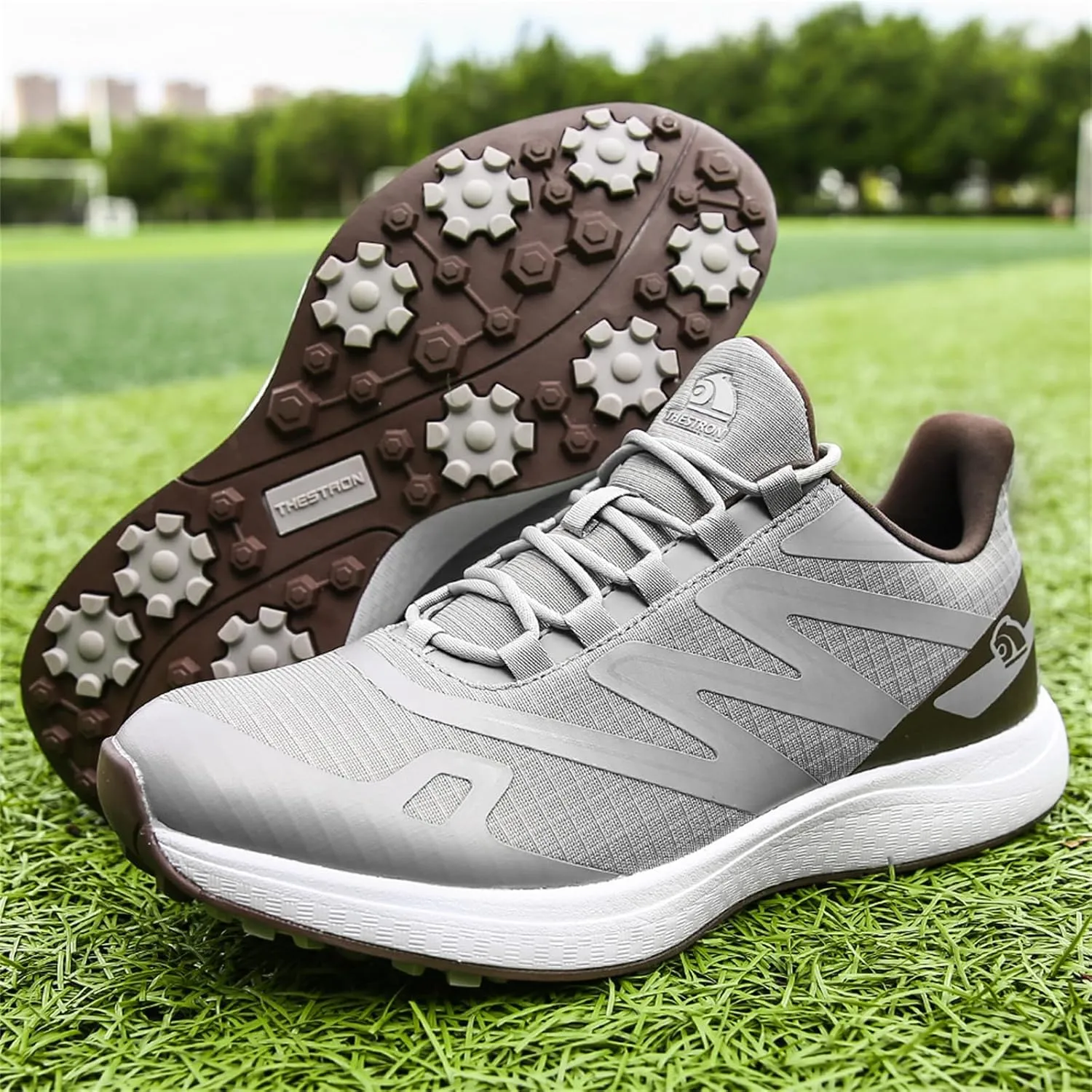 JiuQing Golf Shoes Men Spikeless Breathable Golfing Trainers Outdoor Anti Slip Walking Sneaker