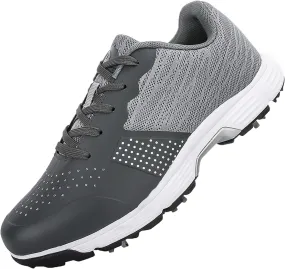 JiuQing Men's Spikes Golf Shoes Waterproof Professional Golf Trainers Breathable Outdoor Anti-Slip Walking Footwears