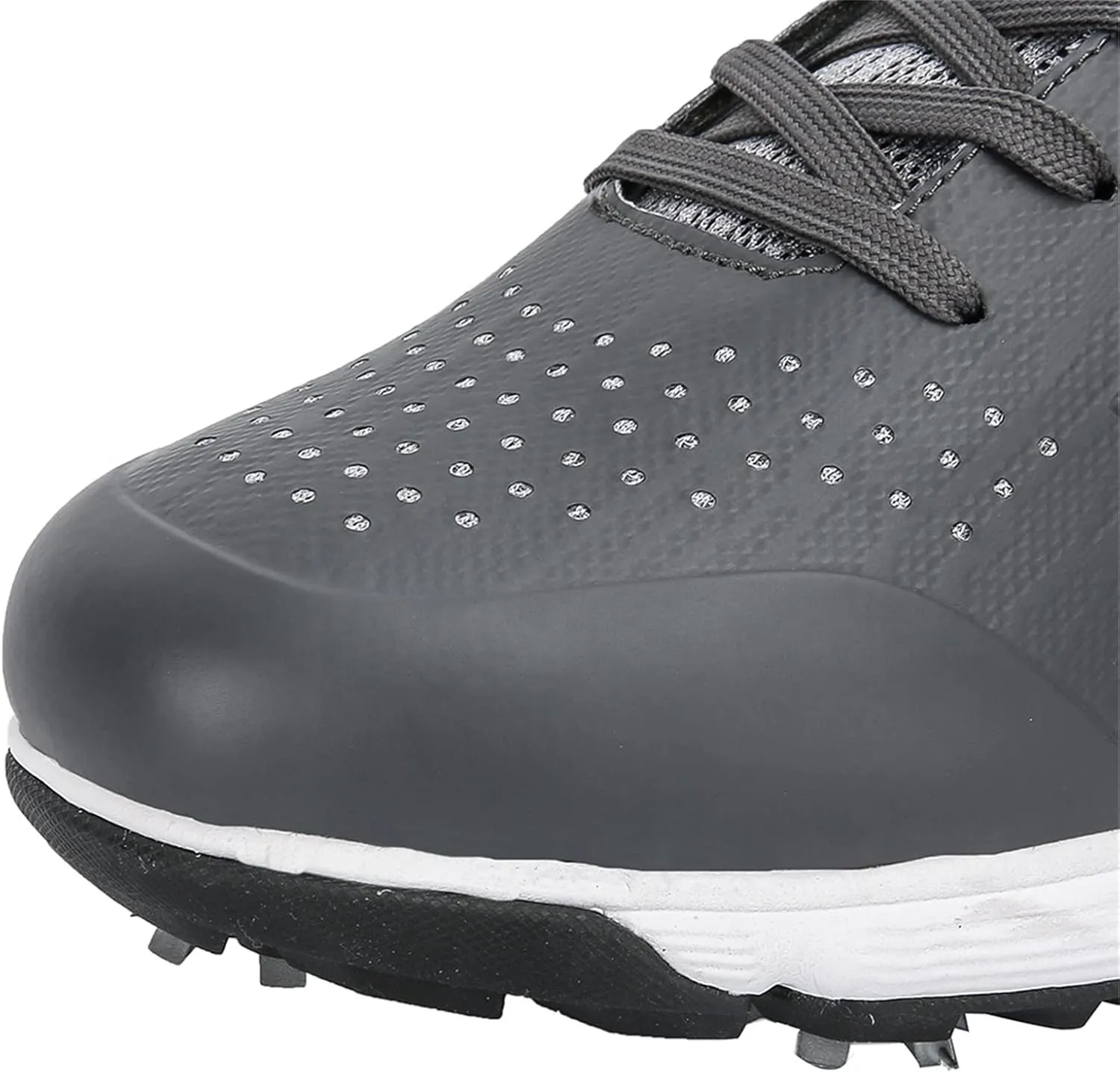 JiuQing Men's Spikes Golf Shoes Waterproof Professional Golf Trainers Breathable Outdoor Anti-Slip Walking Footwears