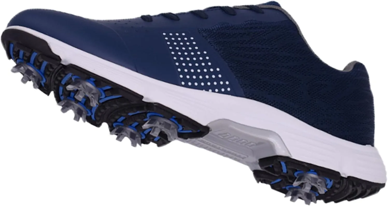 JiuQing Men's Spikes Golf Shoes Waterproof Professional Golf Trainers Breathable Outdoor Anti-Slip Walking Footwears