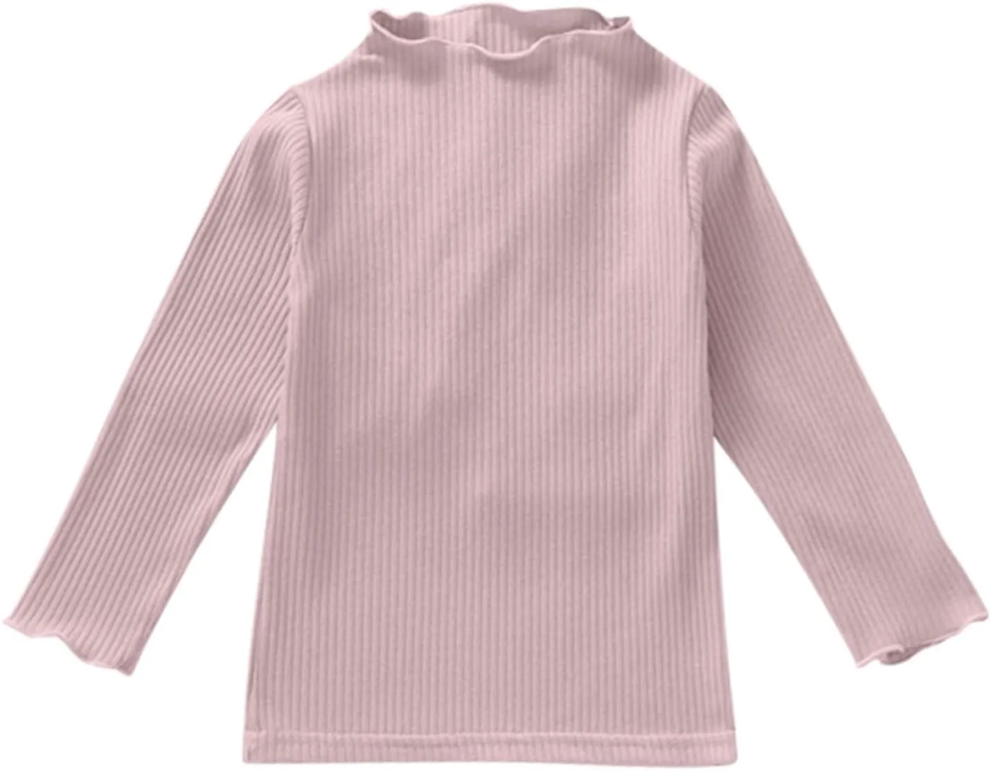 KAGAYD Kids Girls Long Sleeve Tees Basic Crewneck Soft T-Shirts Toddlers' Long-Sleeve Solid T-Shirts