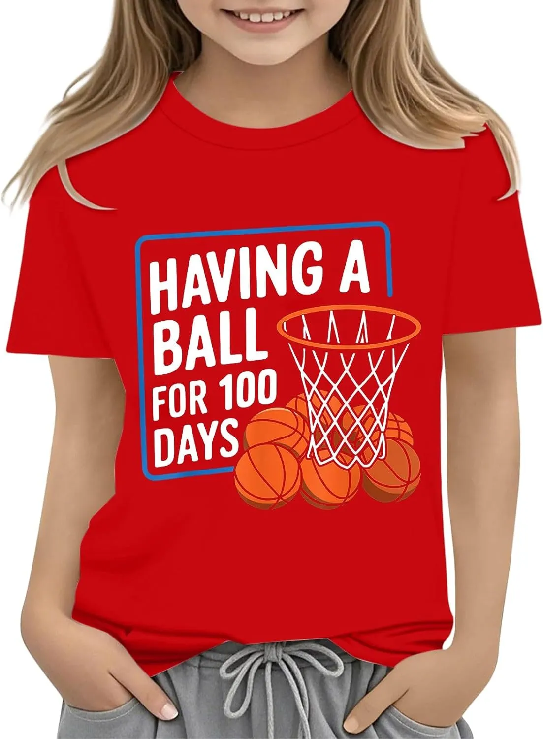 Kids Boys Girls Play Sport Shirts Summer Go to School T Shirts Toddler My Happy 100th Day of School Tee Top