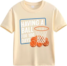 Kids Boys Girls Play Sport Shirts Summer Go to School T Shirts Toddler My Happy 100th Day of School Tee Top
