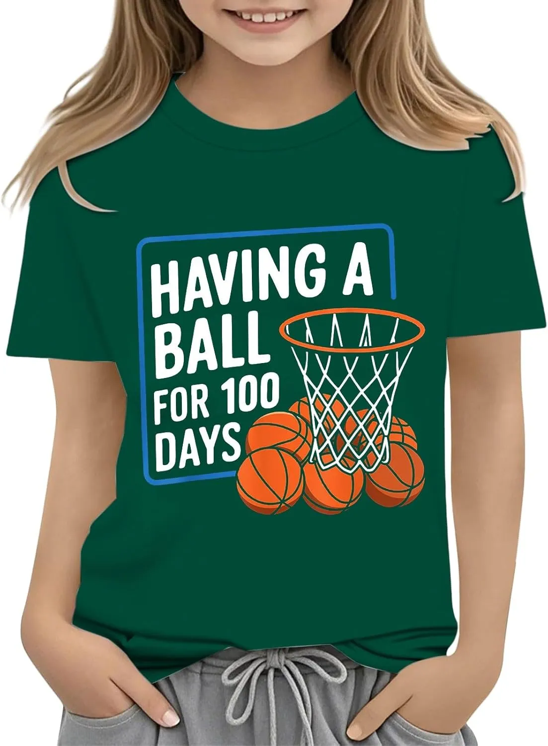 Kids Boys Girls Play Sport Shirts Summer Go to School T Shirts Toddler My Happy 100th Day of School Tee Top