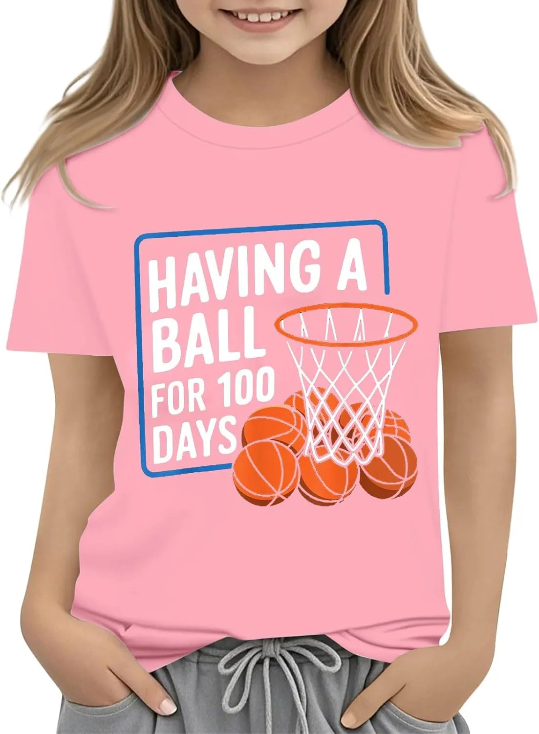 Kids Boys Girls Play Sport Shirts Summer Go to School T Shirts Toddler My Happy 100th Day of School Tee Top