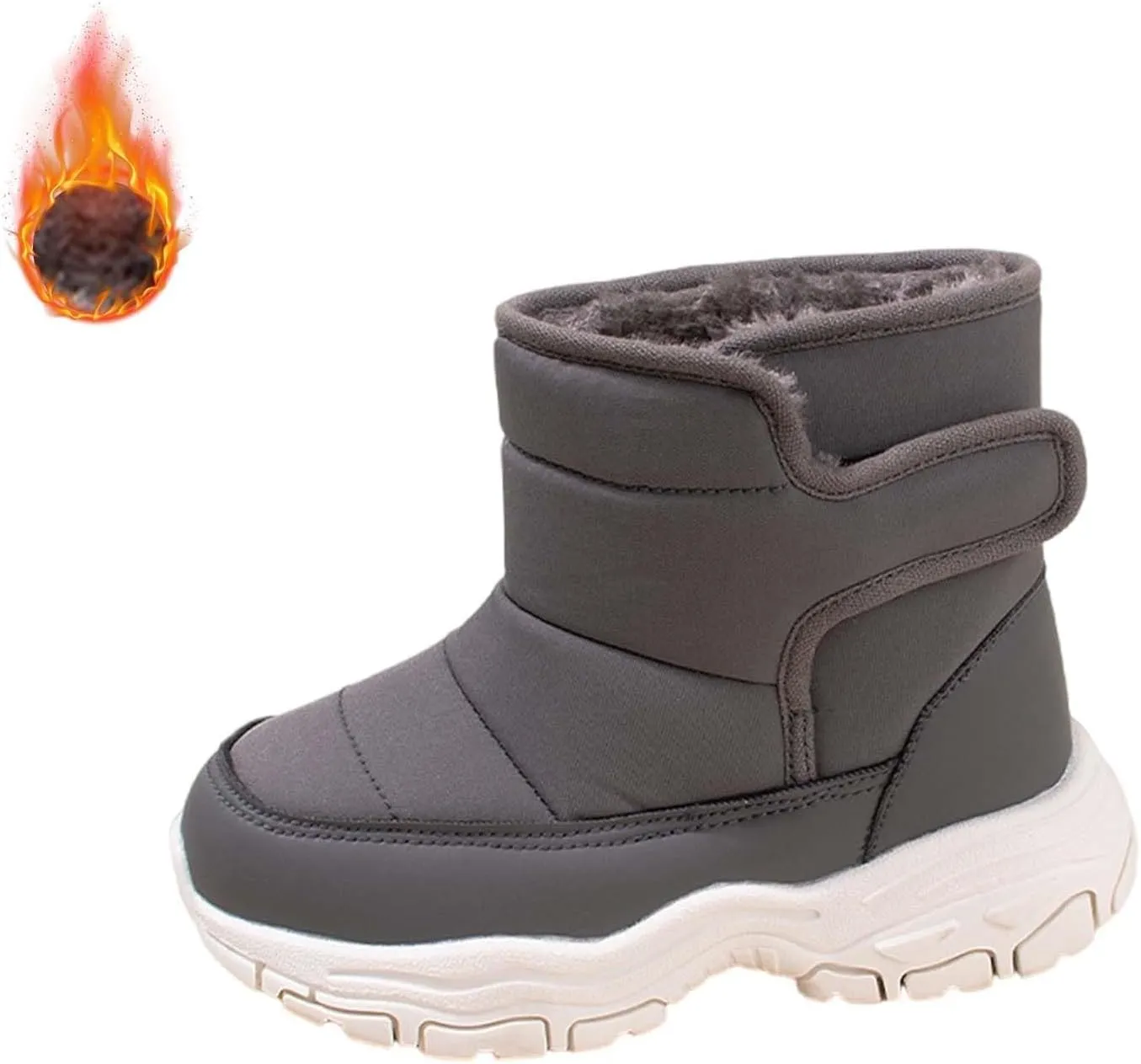 Kids Boys Winter Snow Boots Soft Sole Shoes Water-Proof Fleece Fr Lined Hiking Sneaker Insulated Mud Boots Kids