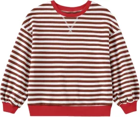Kids Crew Neck Sweater Striped Long Sleeve Shirts Pullover Tops for Boys Toddler Cotton Soft Sweatshirt Knit Clothes