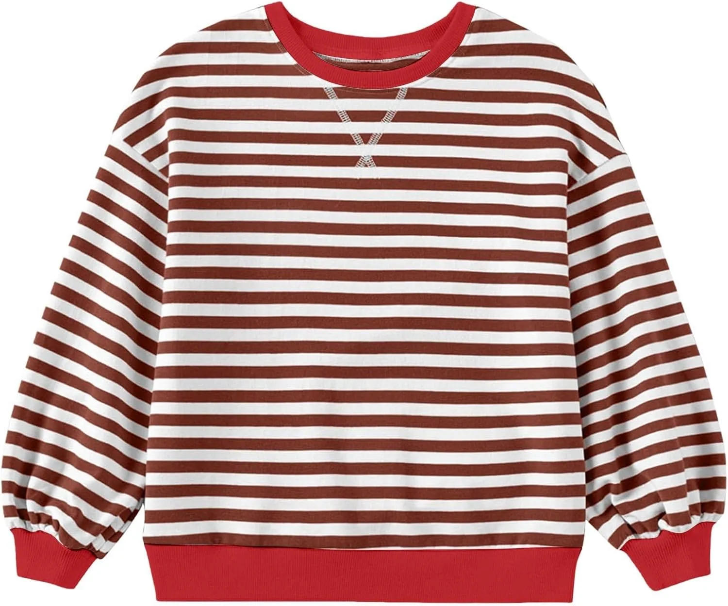 Kids Crew Neck Sweater Striped Long Sleeve Shirts Pullover Tops for Boys Toddler Cotton Soft Sweatshirt Knit Clothes