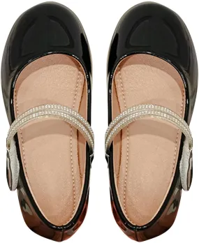 Kids Girls Dress Shoes Ballerina Flat𝐬 Toddler Mary Jane Low Heels Leather Student 𝗨niform Shoes for School