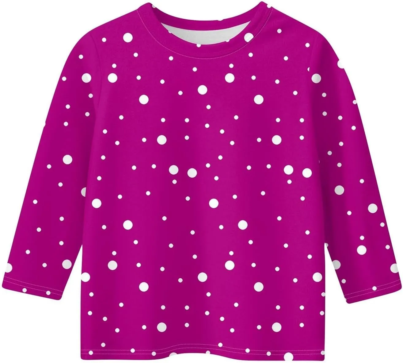 Kids Girls Long Sleeve Shirts Tops Dot Print Soft Crew Neck Tees Blouse Tunic Teen Youth Summer Casual Loose Basic