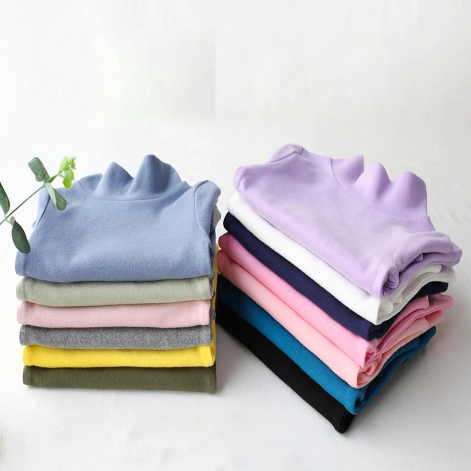 Kids Girls Neck T Shirt Thick Cotton Turtleneck Jumper Long Sleeve Top 213 for Toddler Baby Girl