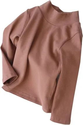 Kids Girls Neck T Shirt Thick Cotton Turtleneck Jumper Long Sleeve Top 213 for Toddler Baby Girl